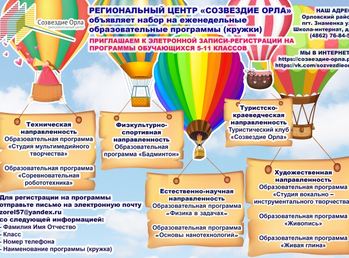 Творческие студии и кружки в «Созвездие Орла»